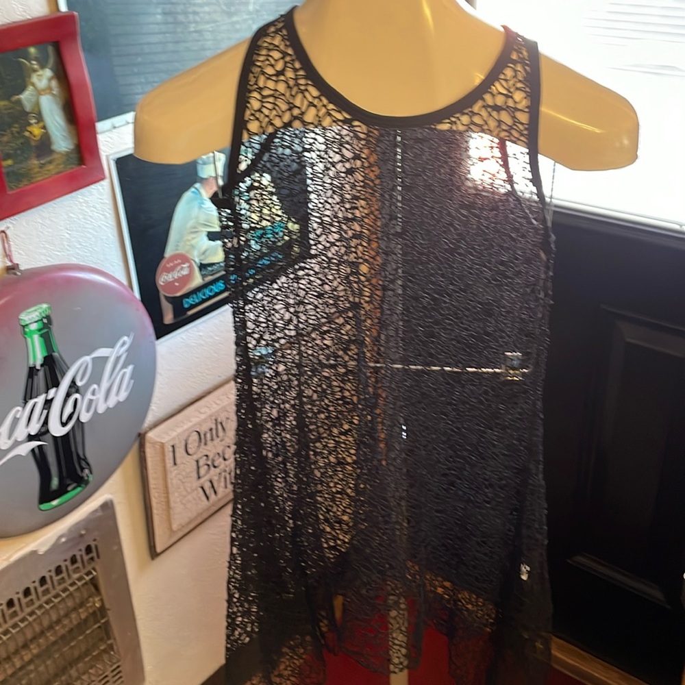 NWT Zrucci Netted Black Top Junior Size Medium